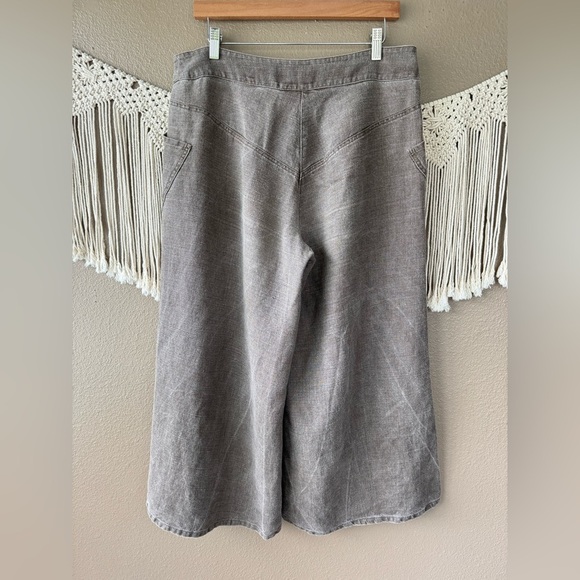 BABETTE San Francisco 100% linen wide leg baggy pants EUC F - Picture 3 of 9